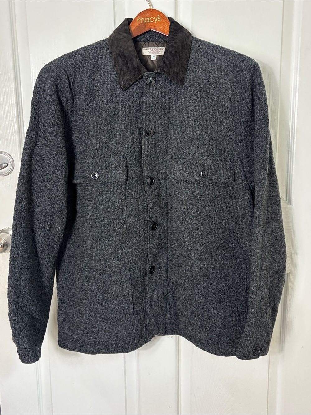 Wallace & Barnes Charcoal Gray Primaloft Wool-Blend Field Jacket Utility size M